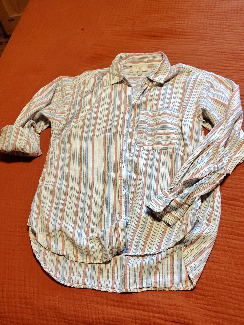 LOFT Women's Striped Button-Down Shirt